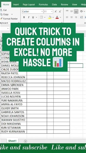 Still widening Excel columns manually? Try this quick method! #excel #exceltricks