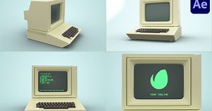 Old Computer Logo Reveal for After Effects