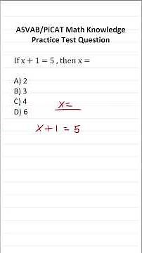 Solving Equations: ASVAB/PiCAT Math Knowledge Practice Test Question #acetheasvab with #grammarhero