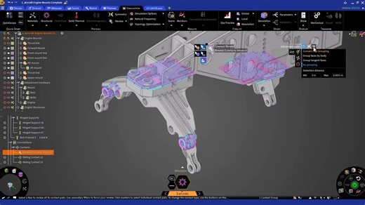 Structural Simulation Ansys Discovery 4-3 Contact Definition