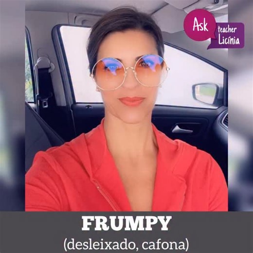 🇺🇸 Licínia 🇧🇷 on Instagram: "FRUMPY (adj.) - If someone, especially a woman or her clothes, is described as frumpy, it means that she or her clothes are not fashionable. Frumpy is the opposite of stylish. (desleixado, cafona) . 🇺🇸 She felt fat and frumpy. 🇧🇷 Ela se sentiu gorda e desleixada. . 🇺🇸 Ann usually wears the same old frumpy sweater. 🇧🇷 A Ann geralmente usa o mesmo suéter cafona. . #inglesonline #americanenglish #inglesamericano #expressoesemingles #englishtips dicasdeingle
