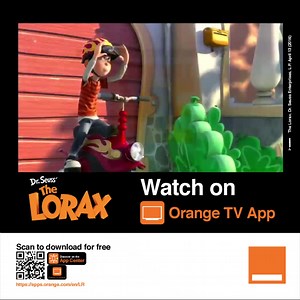 Orange TV app is also a catalog for the whole family. Watch Lorax with your family on Orange TV! This animated film features the iconic Dr. Seuss character and follows Ted's story as he seeks to discover the true history of trees. With a stellar cast, stunning graphics and unforgettable songs, Lorax is a blast for kids and adults alike. Dial*241# to activate the $1 2GB pack and enjoy watching. To activate for another person, dial *241*other number#. Valid 24 hrs. Download the Orange TV app here 