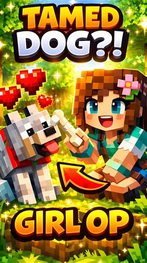 The ONLY way girls tame dogs in Minecraft ✨ #shorts #shortsfeed #youtubeshorts