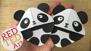 Panda Bear Bookmark Corner - Red Ted Art