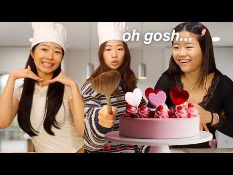 MY SISTERS AND I BAKED VALENTINES CAKE FOR EACH OTHER..!! (not so romantic)