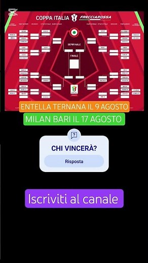 COPPA ITALIA 2025/2026 TABELLONE COMPLETO #calcio #coppaitalia #coppa #Milan #football #tabellone