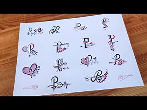 E9. Make different types of P letter tattoo designs