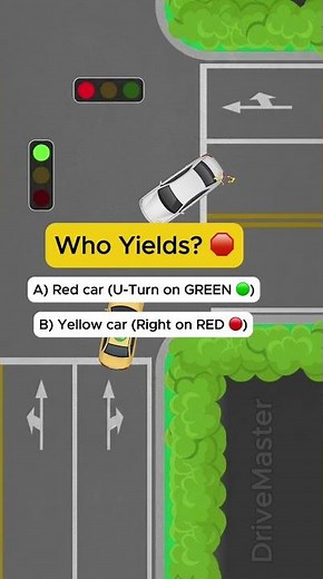 U-Turn vs Right Turn: Who Has the Right of Way? 🚗⚠️ Driving Rules Explained | DriveMaster
