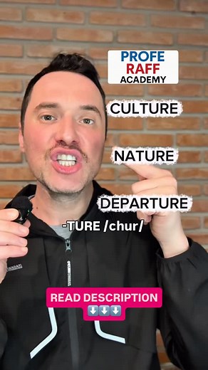 Words ending in -TURE are always pronounced /chur/: picture, future, nature, adventure… 🇺🇸 👉 Drop your own example with -TURE in the comments! And if you’re ready to take your accent to the next level, get my FULL ACCENT TRAINING (link in Bio) 🚀 1️⃣ One-time payment – lifetime access 2️⃣ Live classes every week (English Spanish) 3️⃣ All connected speech rules and IPA English sounds 4️⃣ Private chat with me for support 5️⃣ All future updates included, no extra cost and much more Speak English