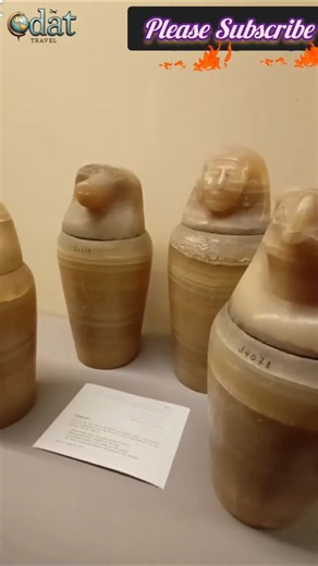 Ancient Egyptian Canopic Jars used to store internal Organs #ancient #egyptian #jars #Organs #deity