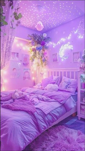 Choose one colour and see you bedroom❤️purple #aesthetic#room #decoration#ideas #peace#reels