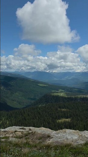 snow cap mountains in July.