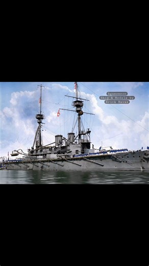 Erick Navas Ships & Models on Instagram: "The HMS Agamemnon (1906) was a Lord Nelson-class pre-dreadnought battleship, significant for serving in the Dardanelles Campaign during WWI, where she bombarded forts and was heavily hit but remained operational, even hosting the signing of the Turkish Armistice in 1918. After the war, she became a target ship for weapons testing, proving the resilience of later battleships, before being scrapped in 1927 as the last British pre-dreadnought. #battleship #