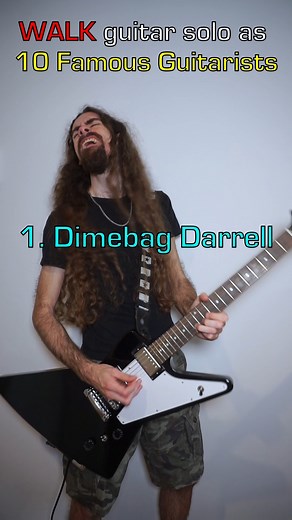 Étienne Fournier on Instagram: "Walk solo as 10 Famous Guitarists #pantera #dimebagdarrell #walk #guitarsolo #metal"