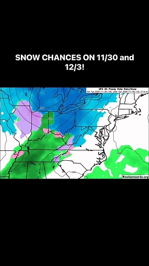 Snow chances on 11/30 and 12/3! #snow #winter #travel #Thanksgiving #Christmas | NCWV Weather Nerd