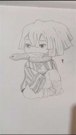 Tried Drawing Obanai Iguro (Chibi) 🐍🎨 | Demon Slayer🔥 #shorts