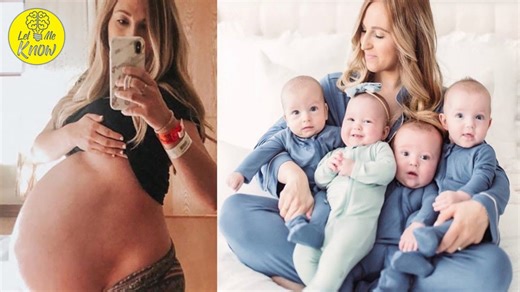 Extremely Pregnant Mom Of Quadruplets Shows Off Her Babies After Delivery