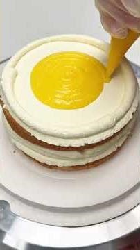 Lemon Mango Curd Cake Making #ImmersiveCakeMaking #BakingTutorial #happycakeideas