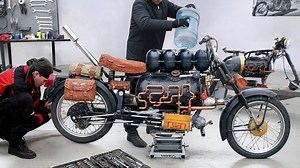 Inside Shop Building One of The Weirdest Steam Motorcycle Ever Invented