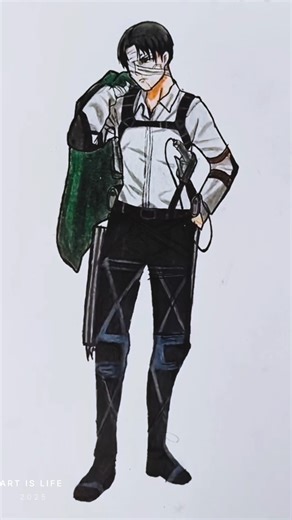 levi aot Anime Drawing #sketch #shorts #short #shortvideo #attackontitan #levi