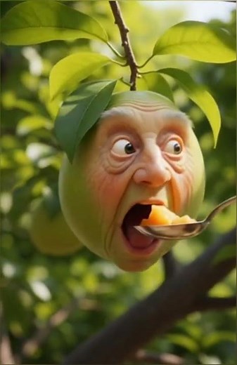 Realistic Mango Face Animation | Creepy Fruit ASMR