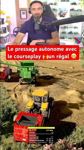 Autonomous pressing with courseplay 🙌a treat 😁 #fs25 #farmingsimulator25