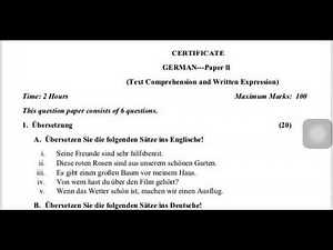 Delhi university German Certificate course paper 2