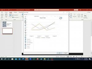 How to insert line chart in Microsoft PowerPoint