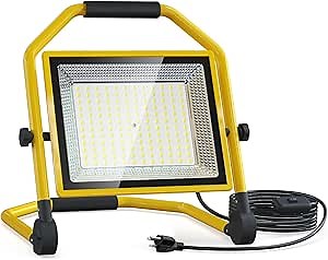 Portable 8400 Lumen LED Work Light, 16FT Cord, Waterproof, Adjustable Stand Ideal for Indoor/Outdoor Workshops, Garages and Construction Sites