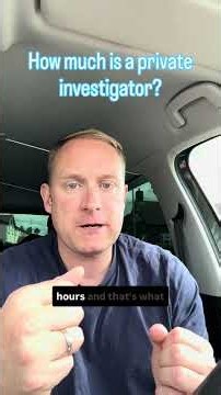 How much does a Private Investigator cost? #privateinvestigator #surveillance #spy