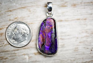Sugilite Sterling Silver Pendant: Purple Manganese Necklace - Etsy