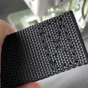 Sewing a box X on Webbing with a automatic sewing machine