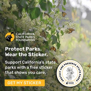 Love California’s scenic trails? Show it off with a free parks sticker! Whether you're hitting the redwoods or coastal bluffs, this sticker belongs on your gear. | California State Parks Foundation