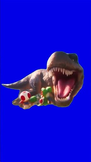 Mario dinosaur roar at yoshi Blue Screen