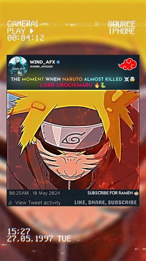 When Naruto Almost Killed Lord Orochimaru ☠️🤯 #naruto #narutoshippuden #viralshort