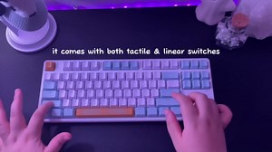 MAGIC-REFINER AK873 Gaming Keyboard,Rainbow Led Backlit,Hot-Swappable Blue Switch,PBT Keycap,75% TKL Layout,Ergonomic Mechanical Keyboard with Custom Coiled USB/Type-C Aviation Cable(Blue White)