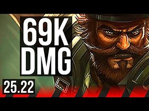 GANGPLANK vs DARIUS (TOP) | 69k DMG, 6 solo kills, Godlike, 600+ games | KR Master | 25.22