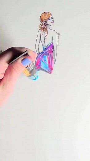 1.3M views · 5.2K reactions | How to paint a dress using Acrylics  #paint #draw #myart #satisfying #viral #sketch #painting #fashion | Love Mony 64131 | Facebook