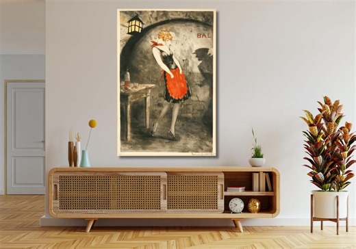 Apache Dancer by Louis Icart | Vintage Art Deco Canvas Wall Art Print | French Cabaret Dancer Poster | Classic Illustration Decor Printing - Etsy Canada