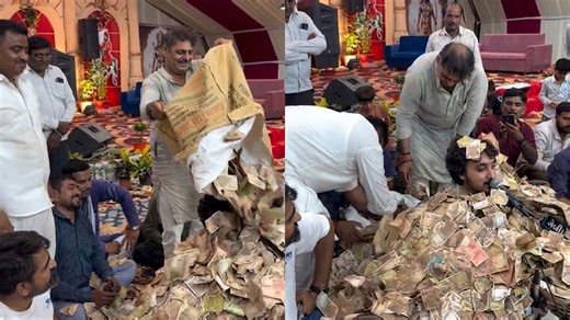 Gujarat Folk Singer Buried Under Cash As Devotees Shower Money During Dayro Event: WATCH
