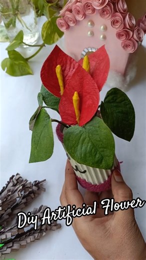 DIY Artificial plant | Easy decor Ideas #shortsviral #viralshorts #diyplanters #craftideas #handmade