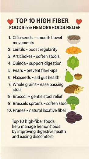 Top 10 High Fiber Foods For Hemorrhoids #healthtips #hemorroidas #piles