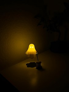 Schwebender Geist mit Hund LED Nachtlicht – 3D gedruckte Geisterlampe mit LED-Teelicht – Deko & Nachtlicht – Farbe frei wählbar - Etsy.de