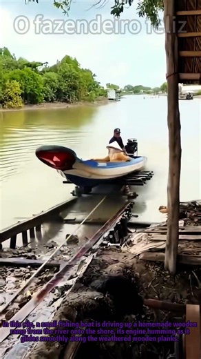 Simple Wooden Ramp Launches Fishing Boat Fast #BoatLaunchHacks