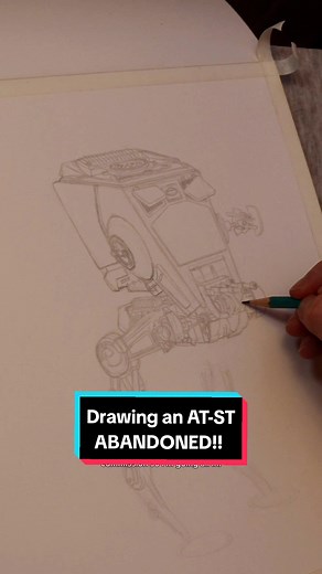 What if the AT-ST Walker was abandoned?! ✍️😳 Any suggestions? Like & share for part 2! . #art #starwars #atstwalker #starwarsfan #arttok #artist #sketch #drawing #paint #paintingprocess #returnofthejedi #atst #arts #starwarsart