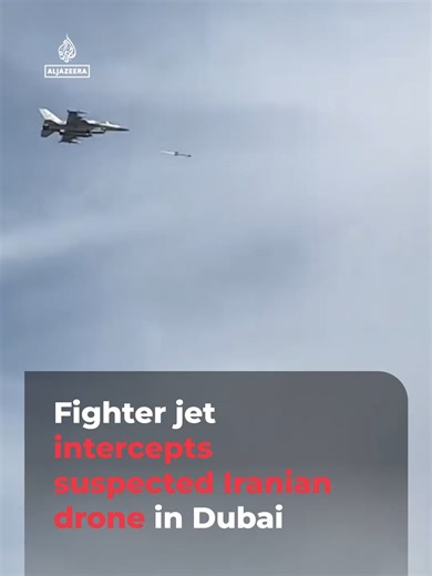 UAE F-16 Fighter Jet Downs Iranian Drone Over Dubai Beach