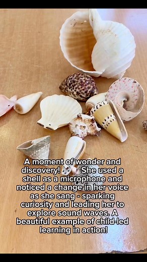 🎤🐚 Watch how a simple shell becomes a tool for discovery—sparking curiosity about sound waves and voice changes. Child-led learning in action! ✨ #SoundExploration #CuriousMinds #ChildLedLearning #ReggioEmiliaApproach #LoosePartsPlay #EarlyYearsLearning #PlayBasedLearning #HandsOnLearning #SensoryPlay #DiscoverThroughPlay #ImaginativePlay | Maria Victoria