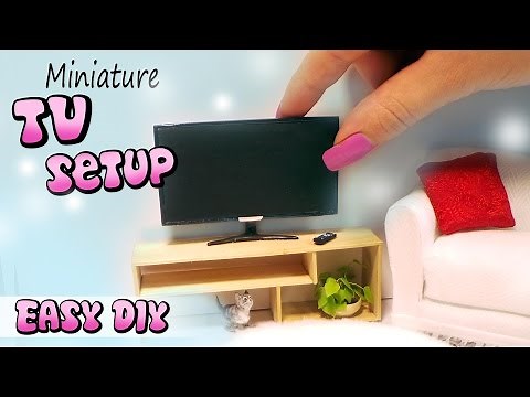 Easy Miniature/Doll TV, Remote & Stand Tutorial // DIY dollhouse