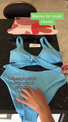 Padded Swimwear for Small Chests: Blue Tori Set