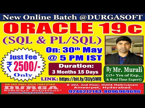 ORACLE 19c Online Training @ DURGASOFT